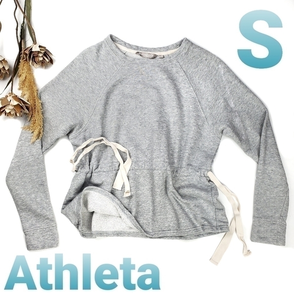 ATHLETA Grey Cinch Waist Modal Blend Sweater Small - Picture 1 of 16